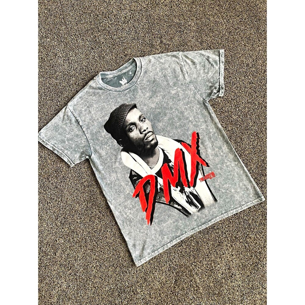 Legends Apparel Mens DMX The Next 50 Graphic T-Shirt Gray Cotton Crew Neck S